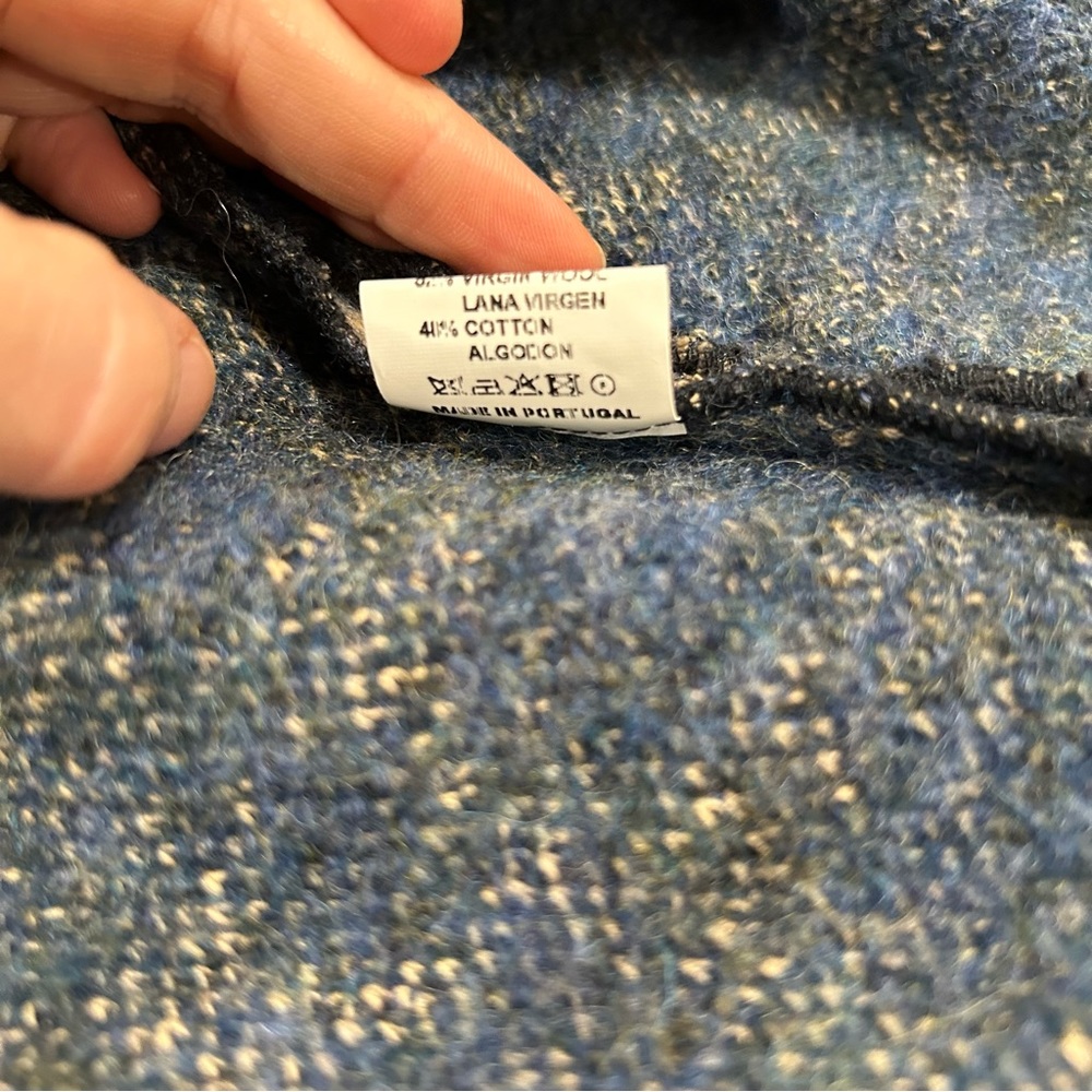 Villagallo blue heavy outer cardigan with pockets - Size 42 / US 8 / M - Picture 11 of 14